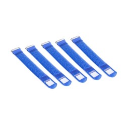 Serre-câbles velcro bleu (5 pièces)