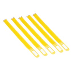 Serre-câbles velcro jaune (5 pièces)