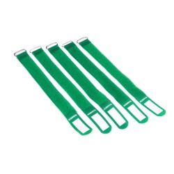 Serre-câbles velcro vert (5 pièces)