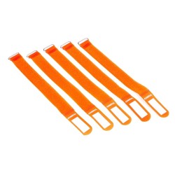 Serre-câbles velcro orange (5 pièces)